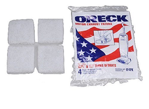 TopRatedvacuum Parts Oreck XL21 Upright Vacuum Motor Filter 4 PK OEM # EF4PK