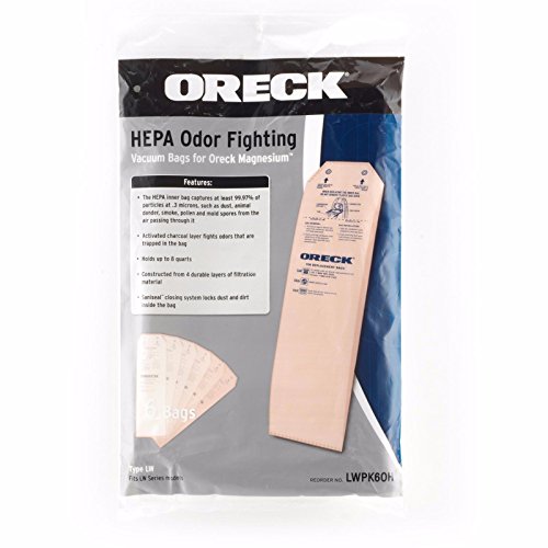 (Ship from USA) Oreck Hepa Odor Fighting Vacuum Bags For Oreck Magnesium (6-Pack)