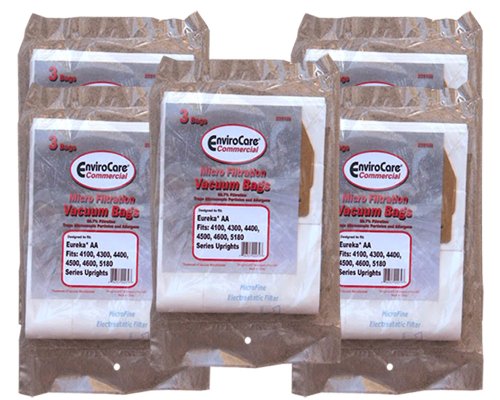 15 Eureka Commercial Vacuum Cleaner Allergy Micro Lined Upright Style AA Bags, Victory Series, Sanitaire, Powerline, Self-Propelled, Canada Vacuum Cleaners, 58623, 58236A-12, 54926A-10, 67702