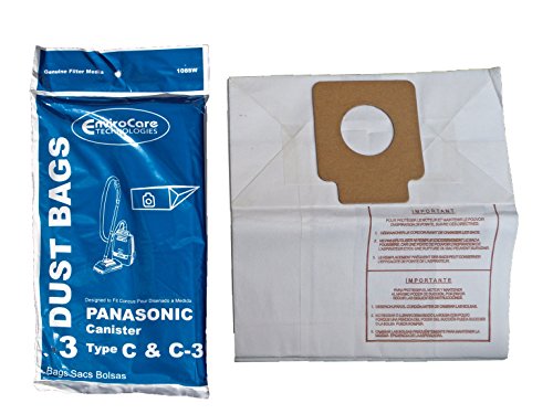 3 Panasonic Type C C-3 Canister Vacuum Cleaner Bags