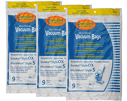 27 EnviroCare Style S Vacuum Bags Compatible with/Replacement for Eureka Style OX, Electrolux