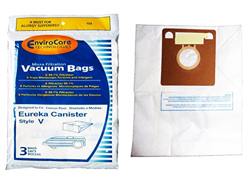 EnviroCare Replacement Vacuum Bags Compatible with Eureka Style V Vacuum Bags. 3 Pack