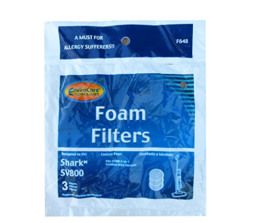 Shark SV800 Cordless Stick Vacuum Filter Dust Cup 3PK # F648, XF800W