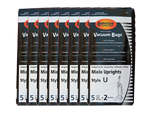 40 Miele Upright Style U Vacuum Bags + Filters with Hygienic Self-closing Seal and Filters, Allervac, Upright Vacuum Cleaners, 07805130, 7282050 4002514835983, 780513000017, S7280 , S7280, S7260