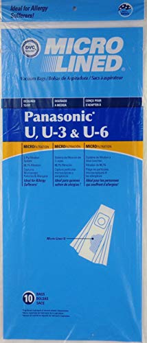 20 Panasonic Type U, U3, U6 DVC Micro-Lined Made Vacuum Bags, 20 Pack.