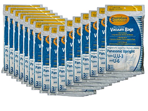 48 Panasonic U, U-3 & U-6 Upright Vacuum Cleaner Bags, MC-V145M, MC-115P, MC-V5000 thru MC-V5099, MC-V7300 thru MC-V7399, MC-V6200 thru MC-V6299
