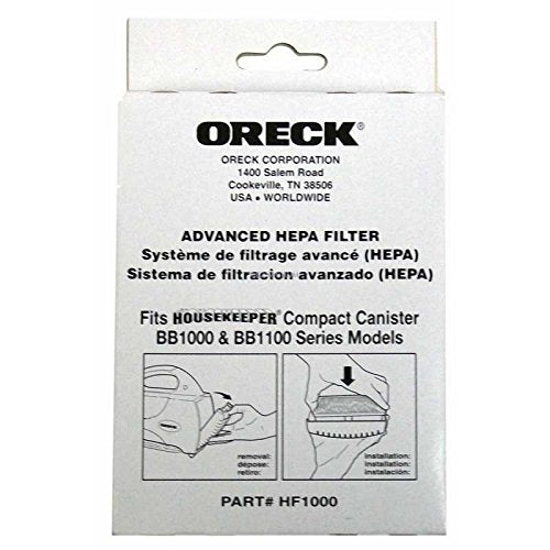 Oreck Buster Hepa Filter B1000, CC1600 1 Only # HF-1000
