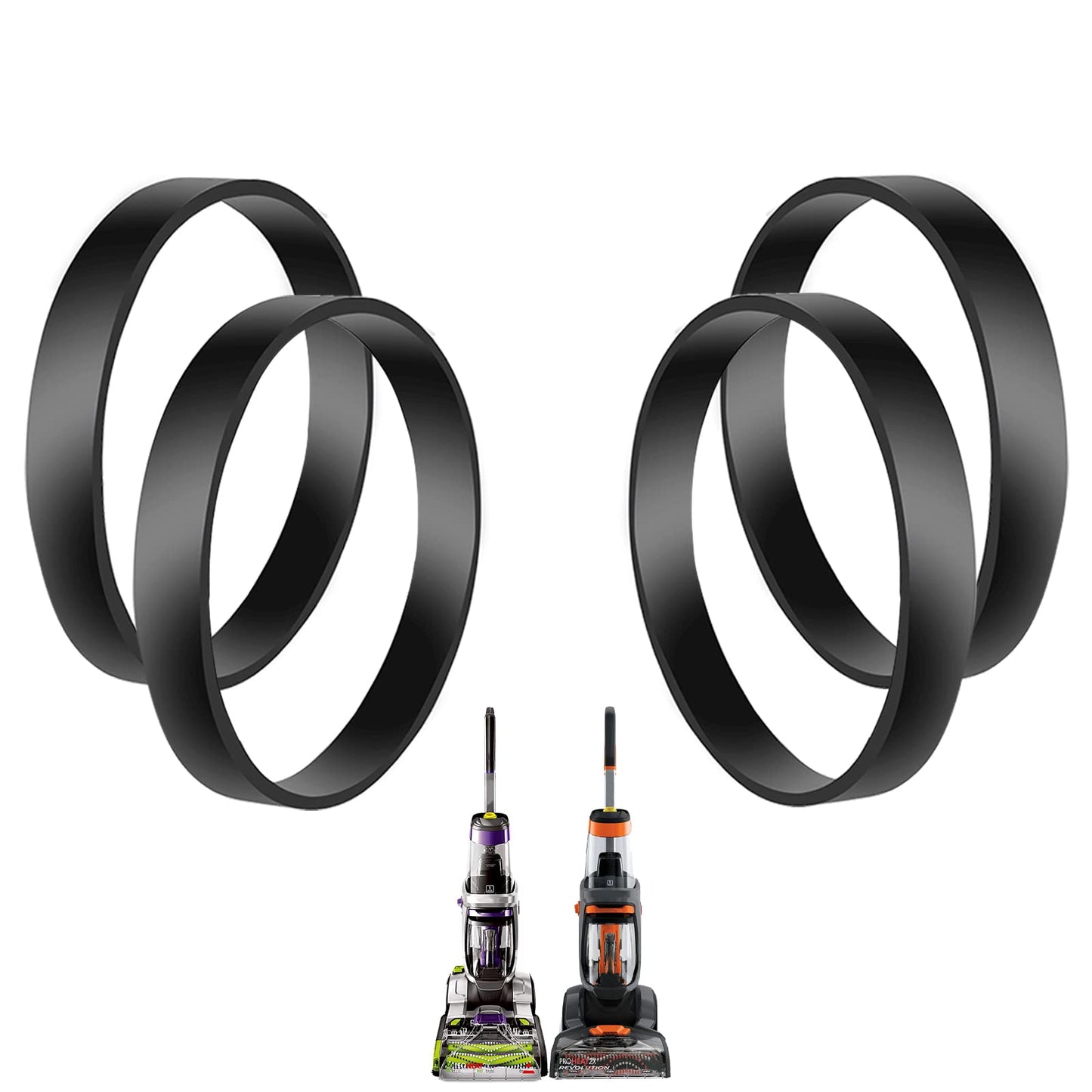 KEEPOW ProHeat 2X Revolution Belts Compatible with Bissell ProHeat 2X Revolution Pet Pro Carpet Vacuum Cleaner 1986, 2987, 1548F, 1550, 1551, 1964, 2007, 2007P, 4 Pack, Parts# 1606428