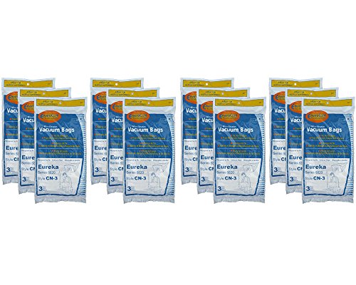 36 Eureka CN-3, CN3 Canister Vacuum Bags, Series 6820, General Electric Vacuum Cleaners, 62295, GE6820, GE 6820