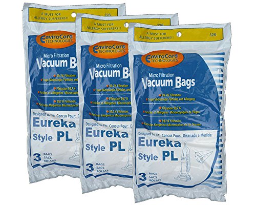 EnviroCare Replacement Micro Filtration Vacuum Cleaner Dust Bags compatible with Eureka Style PL Upright Vacuums 9 Bags