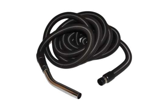 1 Fit All, Central Vac Vacuum Hose 06-1180-04 / COMPLETE-30FT, Black, Central Vac W / Button, Central Vac