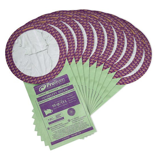 10 Proteam Vacuum Part 104544 Micro Allergen Filtration / Paper Bags Proclean (10PK)Micro Filterrunning Vac, Wrv, 10 Quart