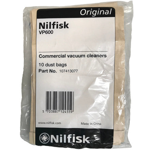 1 Pack Clarke Vacuum Part 107413077 / Paper Bags Nilfisk VP600