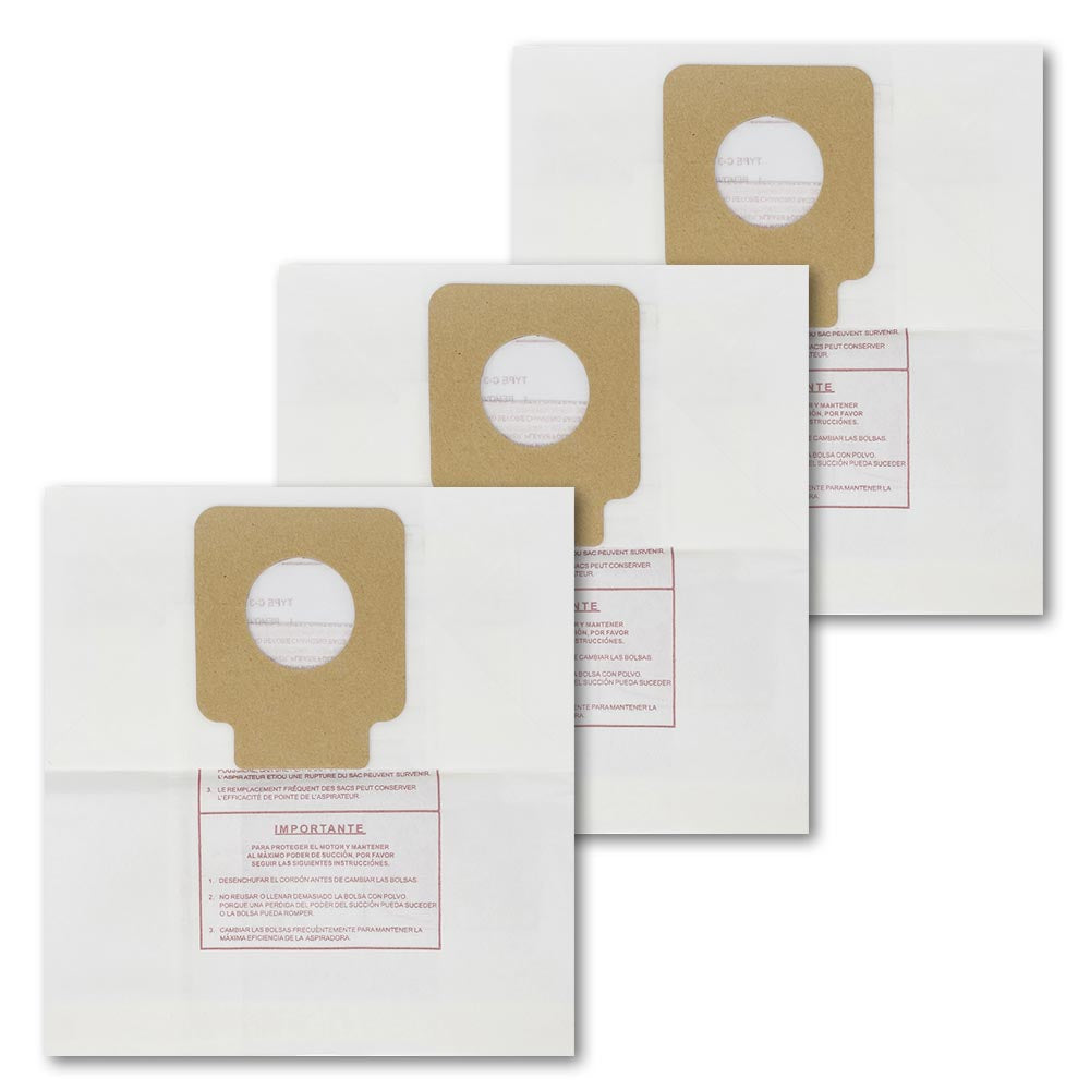 3 Panasonic Vacuum Part 108SW Canister / Paper Bags, C-3, 3PK, Env, Repl