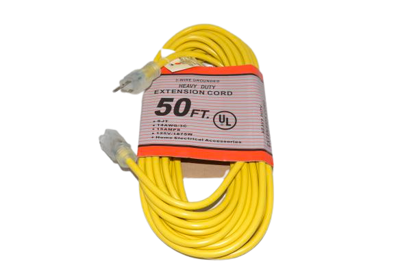 1 Fit All, Commercial Vacuum Part 14-5413-04 Commercial / Extension CORD-50ft, 14 / 3, Yellowlighted Ends 300 Volt