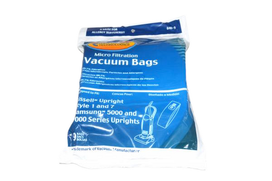 9 Bissell Vacuum Part 840-9 Micro Allergen Filtration / Paper Bags Style 7, 9PK, Micro