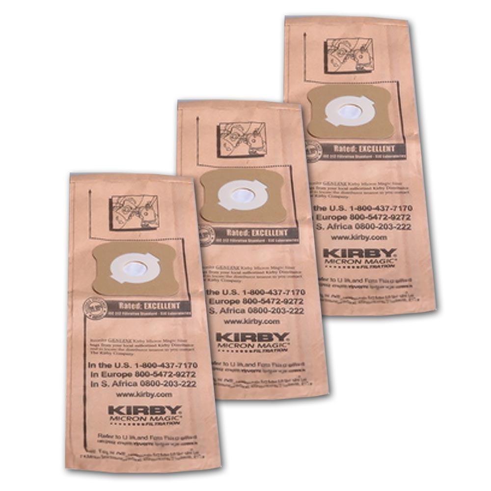 3 Kirby Vacuum Part 197294S Upright / Paper Bags, Generation 4, 3PK