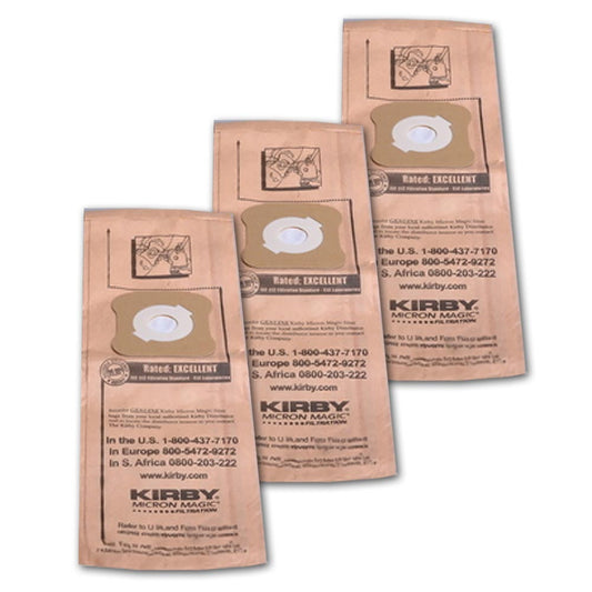 3 Kirby Vacuum Part 197294S Upright / Paper Bags, Generation 4, 3PK