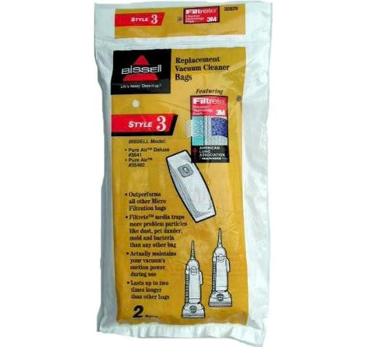 2 Bissell Vacuum Part 32029 Upright / Paper Bags, Style 3, 2PK, Filtrete, 12 / 09 / Please Use Alt # 19-2410-03 No Longer Available