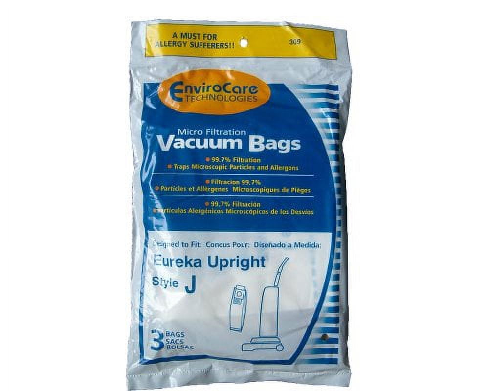 3 Eureka, Sanitaire Vacuum Part 309 Upright Micro Allergen Filtration / Paper Bags, J, 3PK, Micro, Repl by EnviroCare