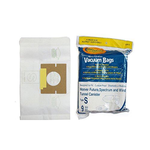 Hoover Electric Vac Type S Futra, Spectrum & Wind Tunnel Canister Vacuum 9 Paper Bags # 109-9