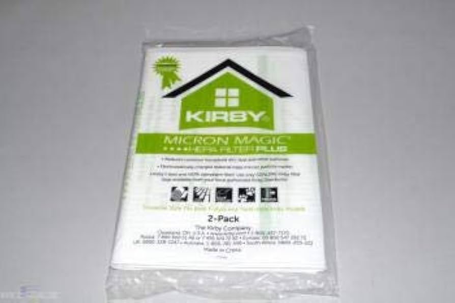 2 Kirby Vacuum Part 205814A Upright HEPA Filtration / Paper Bags, Microallergen Plus, 2PK, Fits Gen 3 Thru Avalir / 13 Filtration