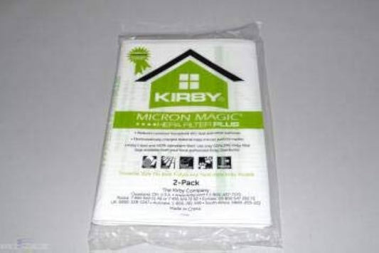 2 Kirby Vacuum Part 205814A Upright HEPA Filtration / Paper Bags, Microallergen Plus, 2PK, Fits Gen 3 Thru Avalir / 13 Filtration