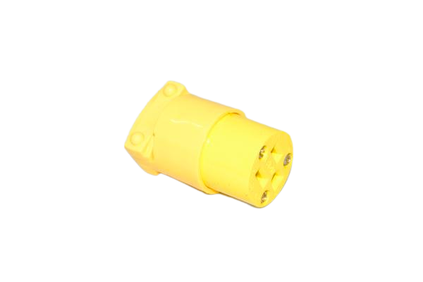 1 Fit All, Commercial Vacuum Part 32-5634-05 / Plug Female, 3 Prong Heavy Duty, Cooper, Yellow