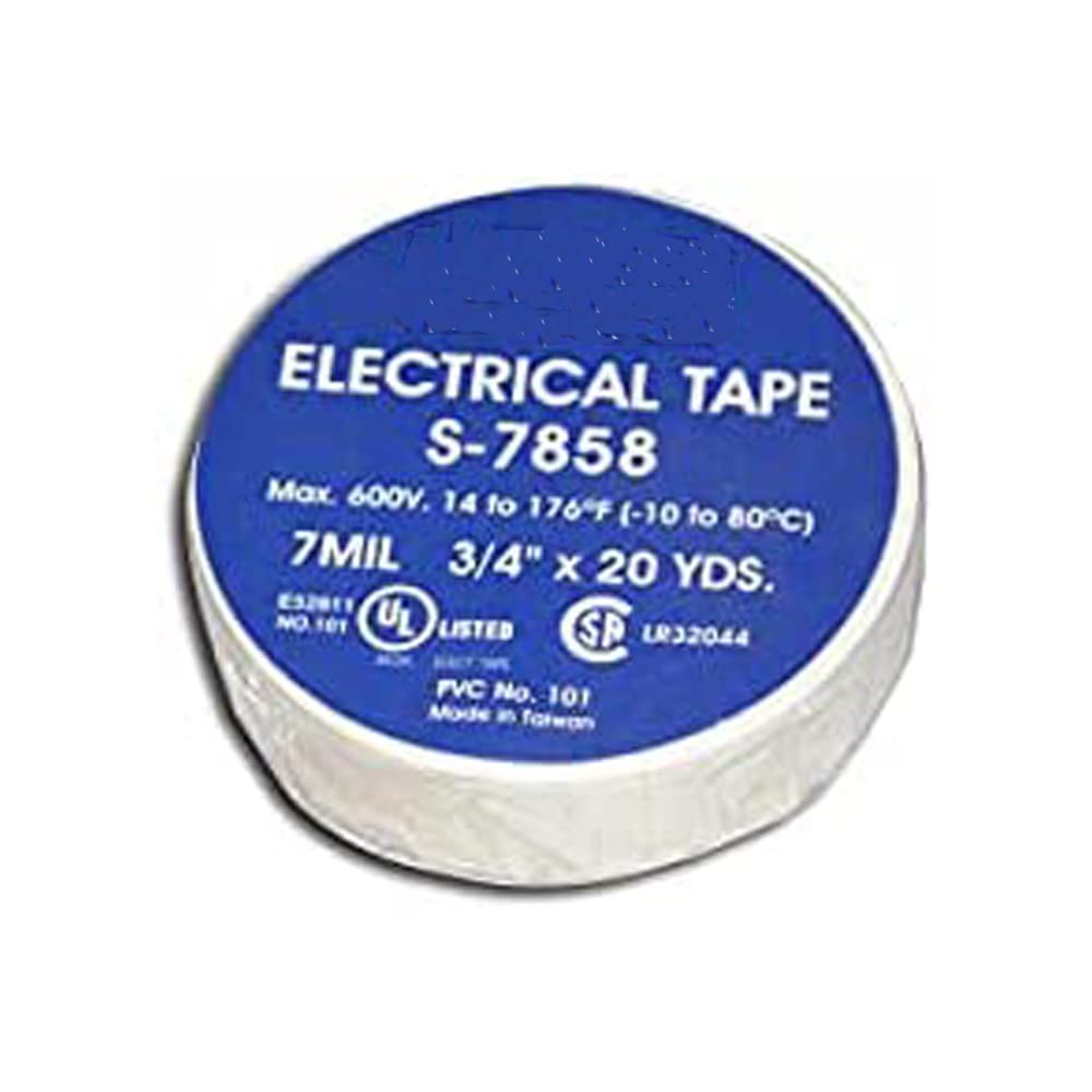 1 Fit All, Residential Vacuum Part 32-0355-03 / Electrical Tape White, 3 / 4 X 60', 7 Mil