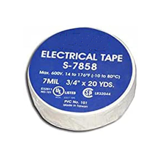 1 Fit All, Residential Vacuum Part 32-0355-03 / Electrical Tape White, 3 / 4 X 60', 7 Mil