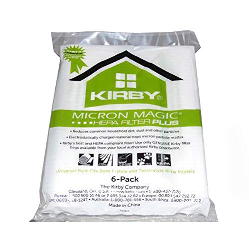 Electric Vac Replacement for Kirby Micron Magic Plus Vacuum Cleaner 6 Pack Paper Bag # 204814G