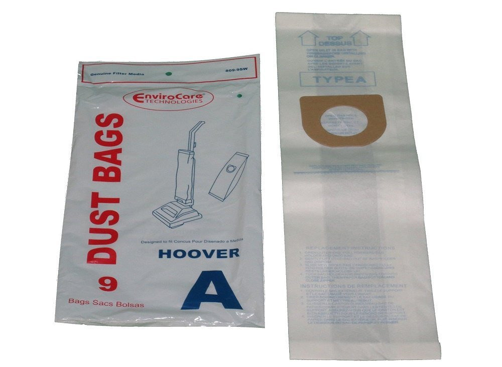 9 Hoover Vacuum Part 809-9 Upright Micro Allergen Filtration / Paper Bags, A, 9PK, Micro
