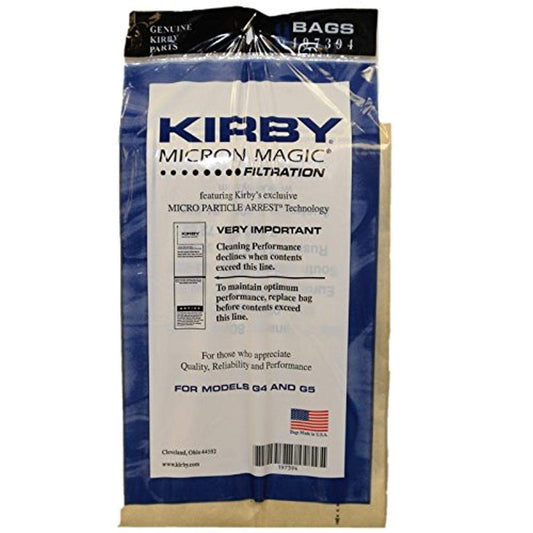 9 Kirby Vacuum Part 197394A Upright / Paper Bags, Generation 4, 9PK