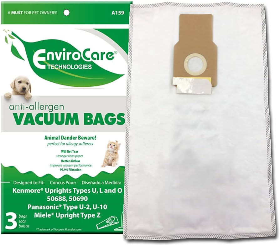 3 Kenmore Vacuum Cleaner Bags A159 / Paper, 5068, 3PK, Allergen, ''O'' by EnviroCare