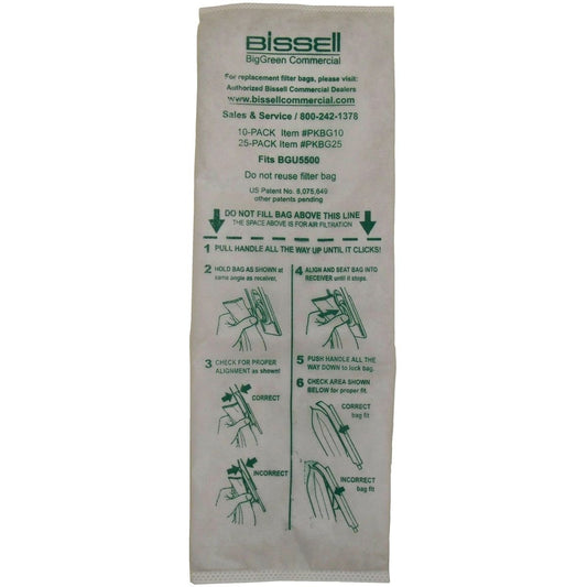 10 Bissell Vacuum Part 19-2490-02 Commercial / Paper Bags BGU5500, 10PK No Longer Available