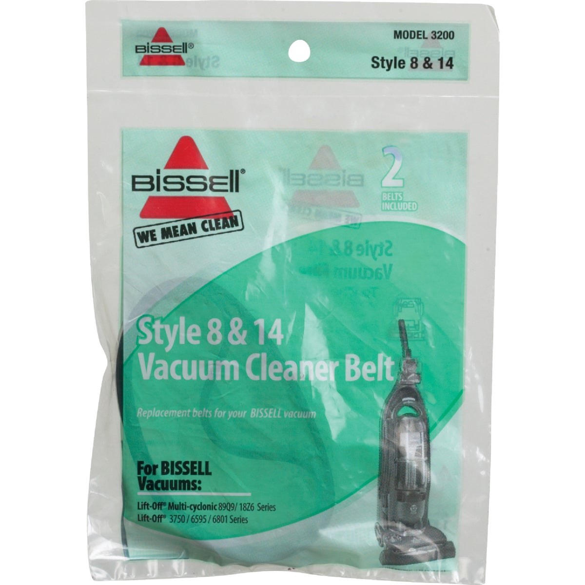 2 Bissell Vacuum Belts 3200 / Style 8, 2PK No Longer Available