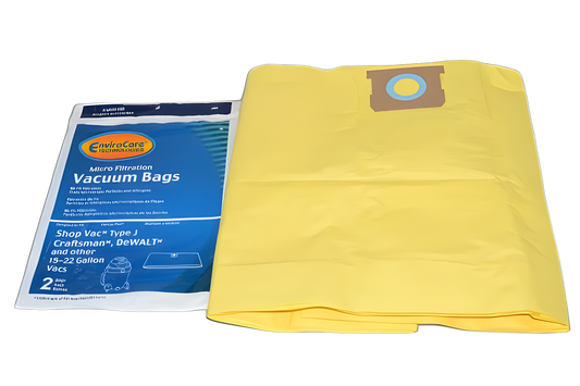 2 Shop Vac Vacuum Part 495 Micro Allergen Filtration / Paper Bags 15-22 Gallon, 2PK Micro Filtration