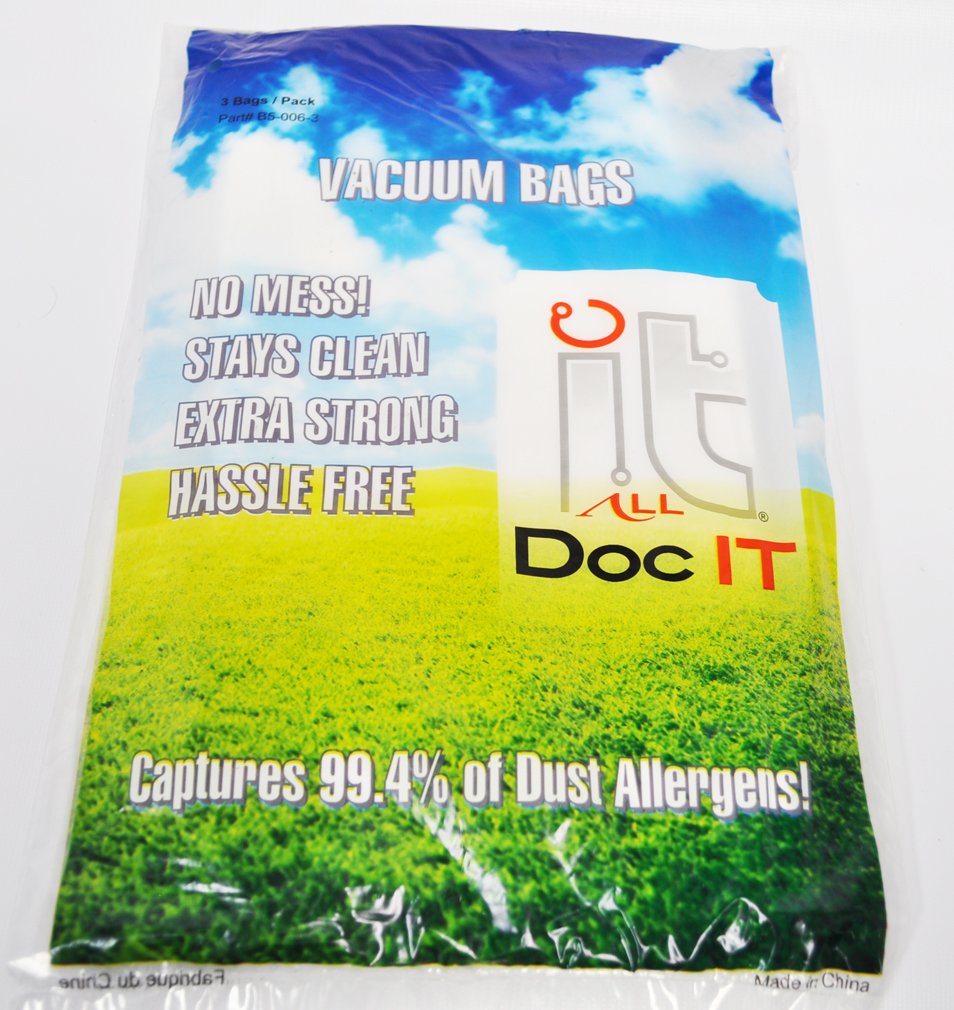 3 Canavac Vacuum Part B5-006-3 / Paper Bags Doc It All, 3pk, Allerex