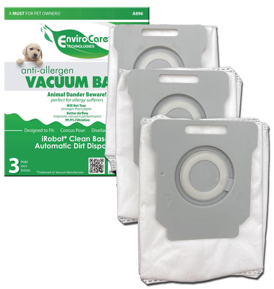 3 iRobot Clean Base Allergen Vacuum Bags Replacement A896 Automatic Dirt Disposal