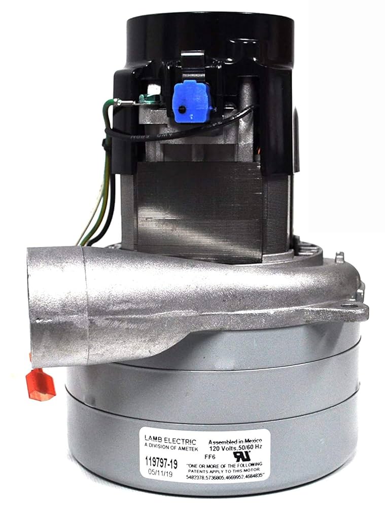 1 Ametek Vacuum Part 119797-19 / Motor, Lamb 3 Stage, 120 Volt, 5.7 Diam, Bypass
