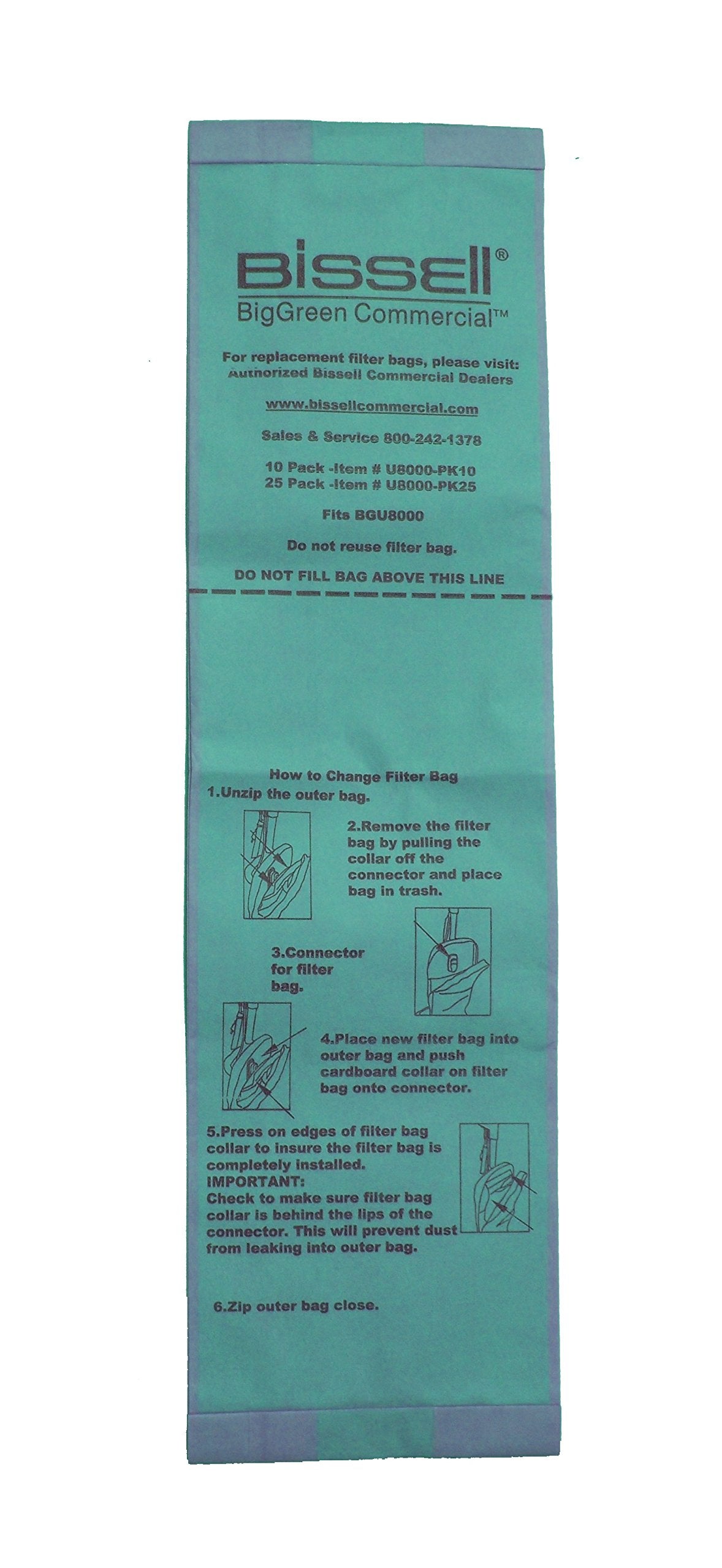 10 Bissell Vacuum Cleaner Bags U8000-PK10 Upright / Paper, 10PK BGU8000