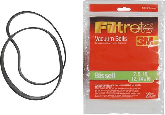 2 Bissell Vacuum Belts 66007A-12 / 7, 9, 10, Urpight, 2PK, 3M 08 / 21 Use Item No Longer Available