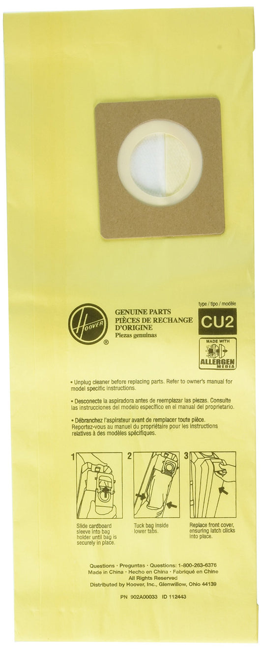10 Hoover Vacuum Part AH10243 Commercial / Paper Bags CU2, Allergen, 10PK, Upr