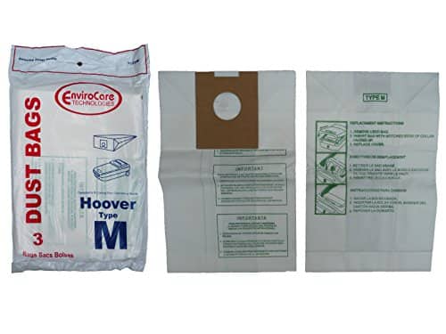 3 Hoover Vacuum Part 113SW Canister / Paper Bags, M, 3PK, Dimension, by EnviroCare