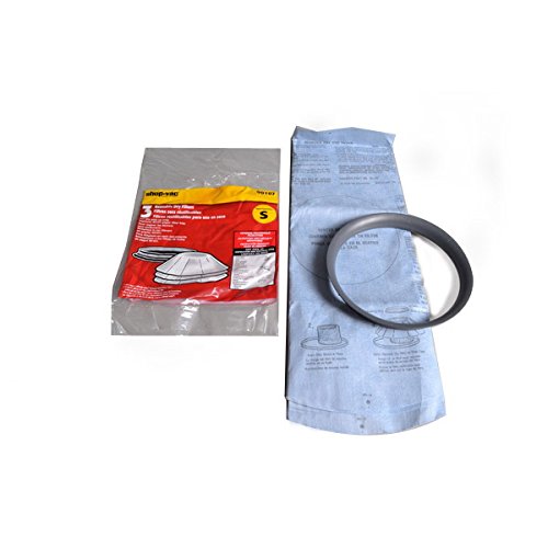 Electric Vac Replacement for Shop Vac Vacuum Cleaner Reuseable Dry Filter Comes with 3 Filter and 1 Ring Fits Models QS60A, QS30A, QS20A, QPV10.5B, QPV10.5