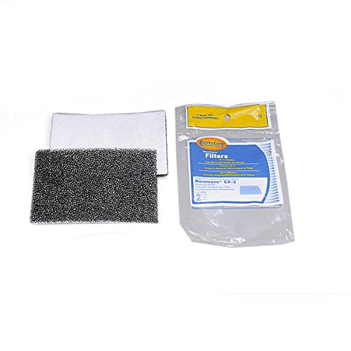 Electric Vac 3, Replacement for Kenmore CF-3 Foam Vacuum Cleaner Filters Set 86888 Sears Whispertone Canister