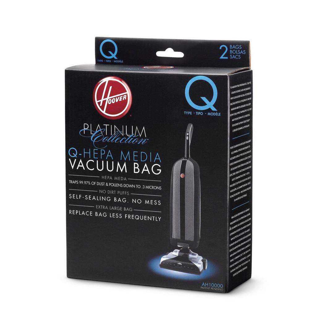 2 Hoover Vacuum Part AH10000 Upright / Paper Bags, Q, 2PK, Platinum, Hepafits UH30010