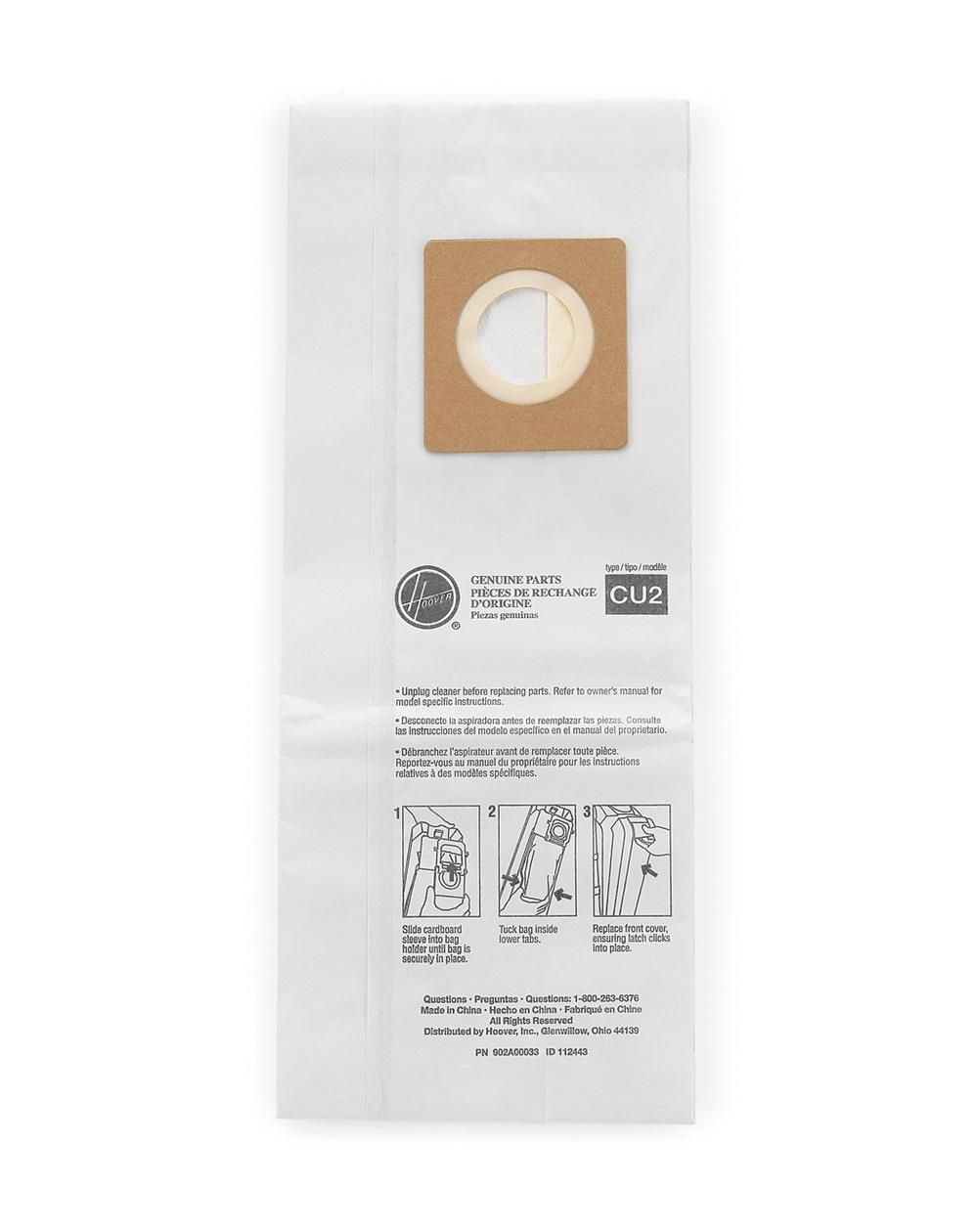 10 Hoover Vacuum Part AH10143 Commercial Upright / Paper Bags CU2, 10PK, Fits CH54013, CH54015