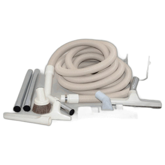 1 Fit All, Central Vac Vacuum Hose 06-4900-93 / Attach Set Deluxe Beige / Crushproof 30 Foot