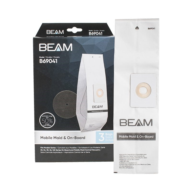 3 Paper BAGS 3PK, CENTRAL VAC, 3 GALLON Vacuum Part B69041-6 / Beam, No Longer Available